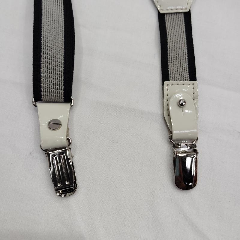 ワイズ Y s ファッション小物 サスペンダー ゴム式 ロゴエンボス サスペンダー - 白 / ホワイト / white X 黒 / ブラック / black メンズ USED 古着 中古 50169920