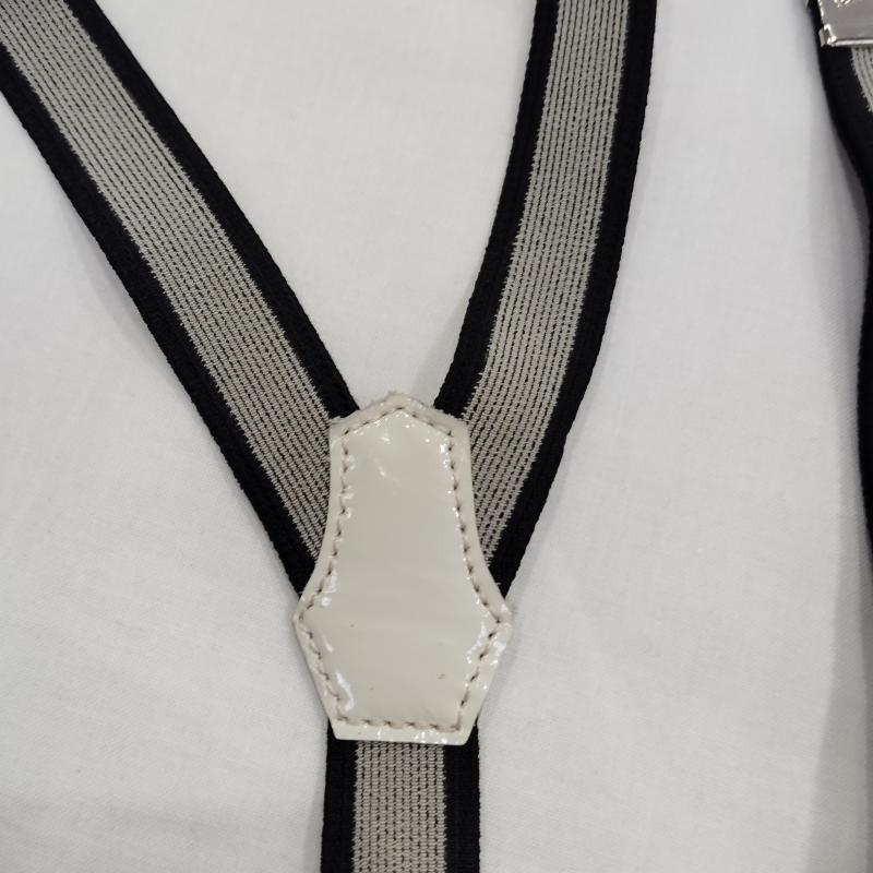 ワイズ Y s ファッション小物 サスペンダー ゴム式 ロゴエンボス サスペンダー - 白 / ホワイト / white X 黒 / ブラック / black メンズ USED 古着 中古 50169920