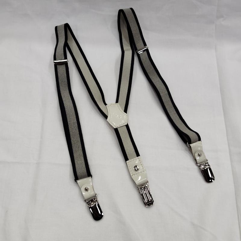 ワイズ Y s ファッション小物 サスペンダー ゴム式 ロゴエンボス サスペンダー - 白 / ホワイト / white X 黒 / ブラック / black メンズ USED 古着 中古 50169920
