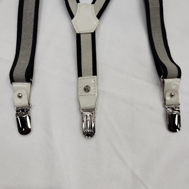 ワイズ Y s ファッション小物 サスペンダー ゴム式 ロゴエンボス サスペンダー - 白 / ホワイト / white X 黒 / ブラック / black メンズ USED 古着 中古 50169920