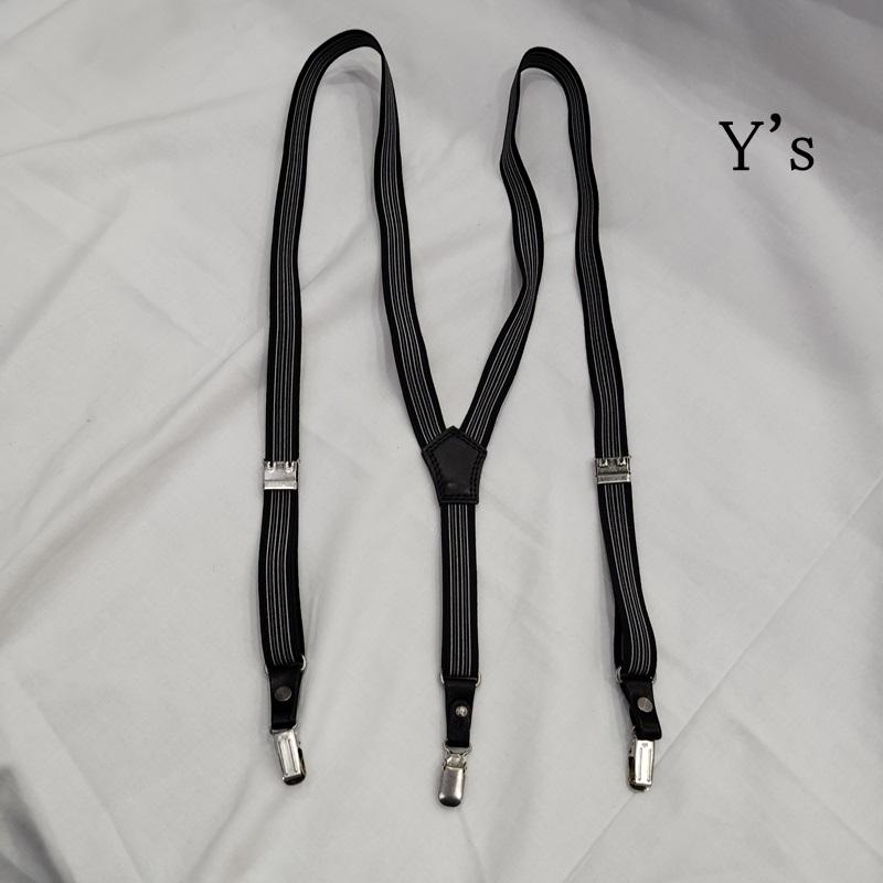 ワイズ Y s ファッション小物 サスペンダー ゴム式 ロゴエンボス サスペンダー - 白 / ホワイト / white X 黒 / ブラック / black メンズ USED 古着 中古 50169921