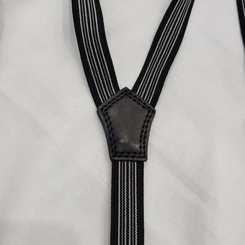 ワイズ Y s ファッション小物 サスペンダー ゴム式 ロゴエンボス サスペンダー - 白 / ホワイト / white X 黒 / ブラック / black メンズ USED 古着 中古 50169921