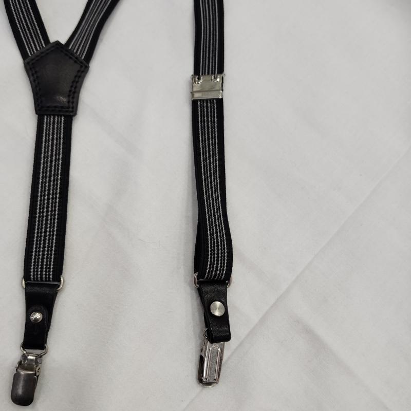 ワイズ Y s ファッション小物 サスペンダー ゴム式 ロゴエンボス サスペンダー - 白 / ホワイト / white X 黒 / ブラック / black メンズ USED 古着 中古 50169921