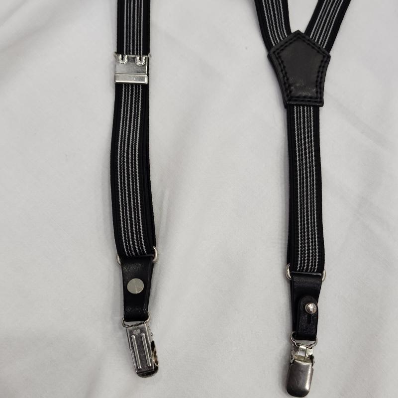 ワイズ Y s ファッション小物 サスペンダー ゴム式 ロゴエンボス サスペンダー - 白 / ホワイト / white X 黒 / ブラック / black メンズ USED 古着 中古 50169921