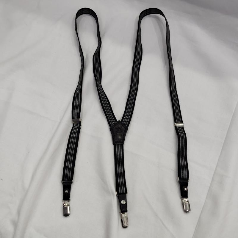 ワイズ Y s ファッション小物 サスペンダー ゴム式 ロゴエンボス サスペンダー - 白 / ホワイト / white X 黒 / ブラック / black メンズ USED 古着 中古 50169921