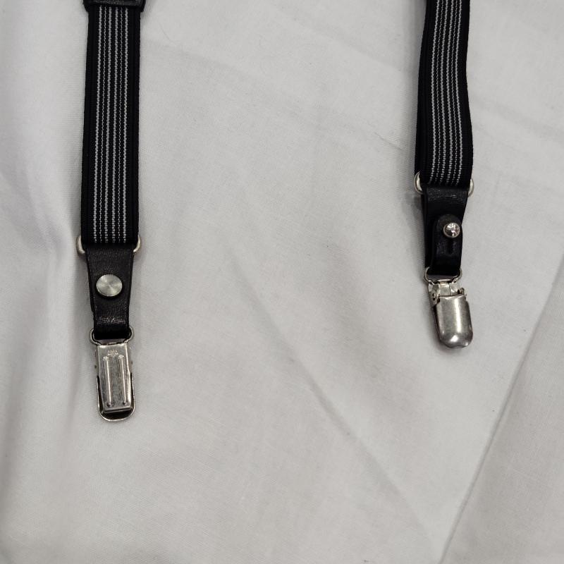 ワイズ Y s ファッション小物 サスペンダー ゴム式 ロゴエンボス サスペンダー - 白 / ホワイト / white X 黒 / ブラック / black メンズ USED 古着 中古 50169921