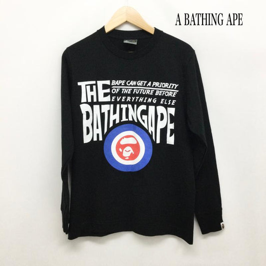 アベイシングエイプ A BATHING APE Tシャツ 長袖 a bathing ape ビッグラバー ロンT M プリント 黒 / ブラック / black メンズ USED 古着 中古 50169922