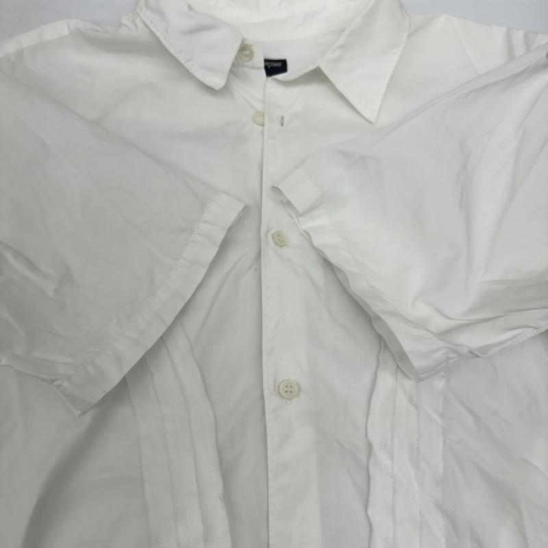 コムデギャルソンオム COMME des GARCONS HOMME シャツ、ブラウス 半袖 カーブ デザイン 半袖 シャツ L 白 / ホワイト / white メンズ USED 古着 中古 50169924