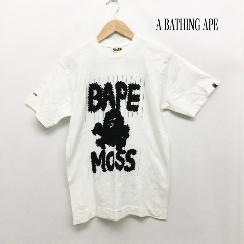 アベイシングエイプ A BATHING APE Tシャツ 半袖 a bathing ape Tシャツ　BAPE MOSS S プリント 白 / ホワイト / white メンズ USED 古着 中古 50169925
