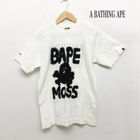 アベイシングエイプ A BATHING APE Tシャツ 半袖 a bathing ape Tシャツ　BAPE MOSS S プリント 白 / ホワイト / white メンズ USED 古着 中古 50169925