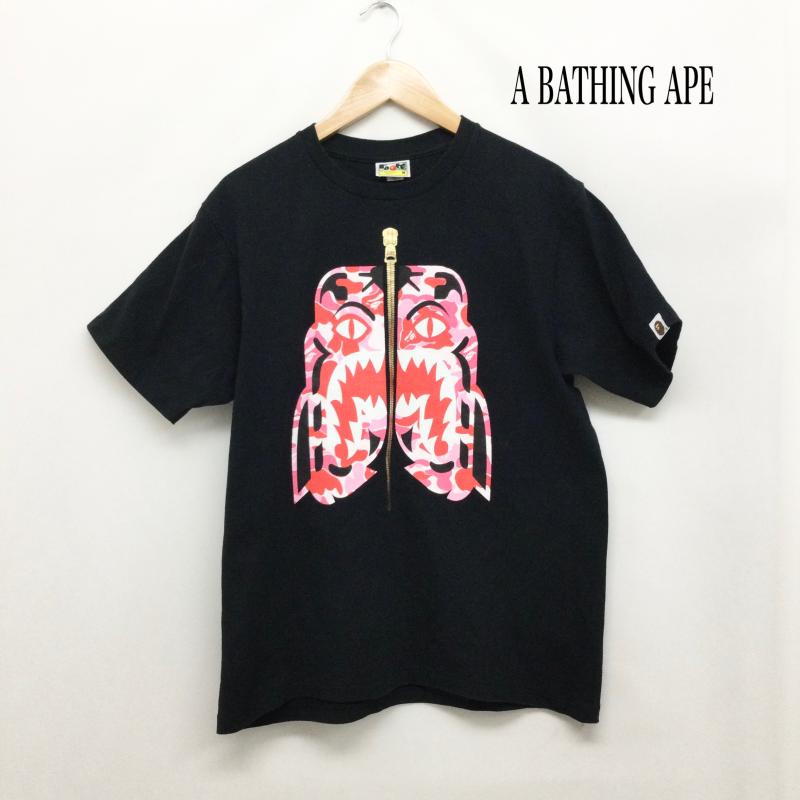 アベイシングエイプ A BATHING APE Tシャツ 半袖 a bathing ape Tシャツ　001TEG301016X タイガー M プリント 黒 / ブラック / black メンズ USED 古着 中古 50169926