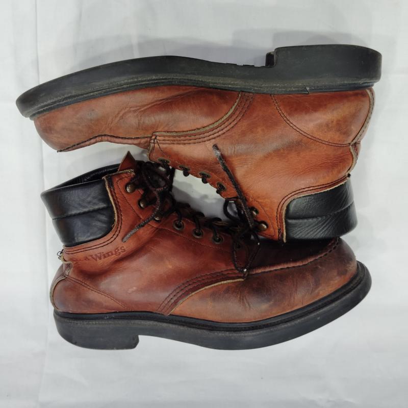 レッドウィング RED WING ブーツ 一般 90S 羽根刺繍タグ スーパーソール モック ブーツ US：7.5 茶 / ブラウン / brown メンズ USED 古着 中古 50169930