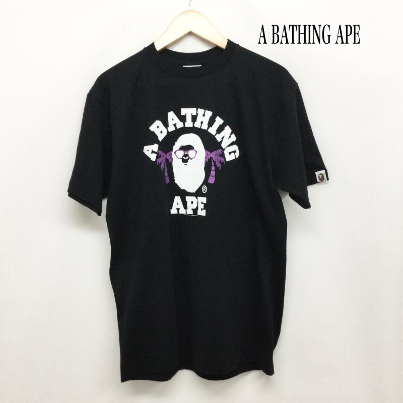 アベイシングエイプ A BATHING APE Tシャツ 半袖 a bathing ape Tシャツ　カレッジ M プリント 黒 / ブラック / black メンズ USED 古着 中古 50169932