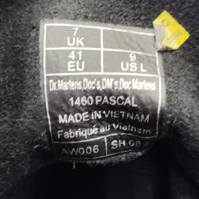 ドクターマーチン Dr.Martens ブーツ 一般 1460 パスカル 8ホール ブーツ PASCAL 8EYE BOOT UK：7 黒 / ブラック / black メンズ USED 古着 中古 50169935