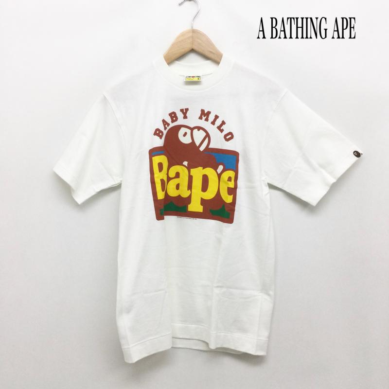 アベイシングエイプ A BATHING APE Tシャツ 半袖 a bathing ape Tシャツ BABY MILO S プリント 白 / ホワイト / white メンズ USED 古着 中古 50169937