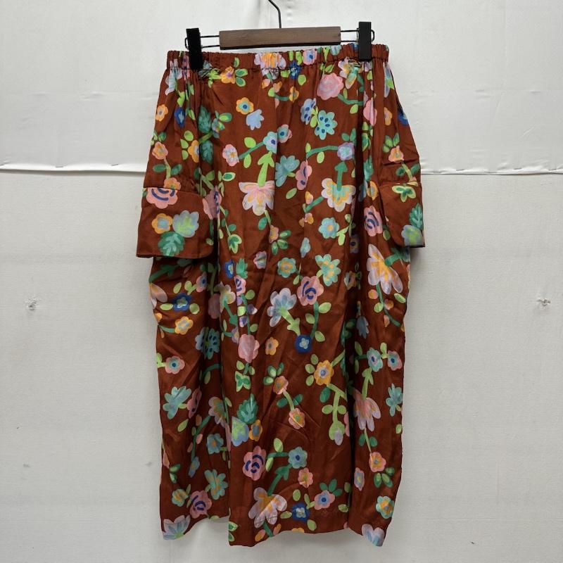 コムデギャルソン COMME des GARCONS スカート ロングスカート 90s 花柄 レーヨン カーゴ ポケット ロング スカート KX-612040 橙 / オレンジ / orange レディース USED 古着 中古 50169941