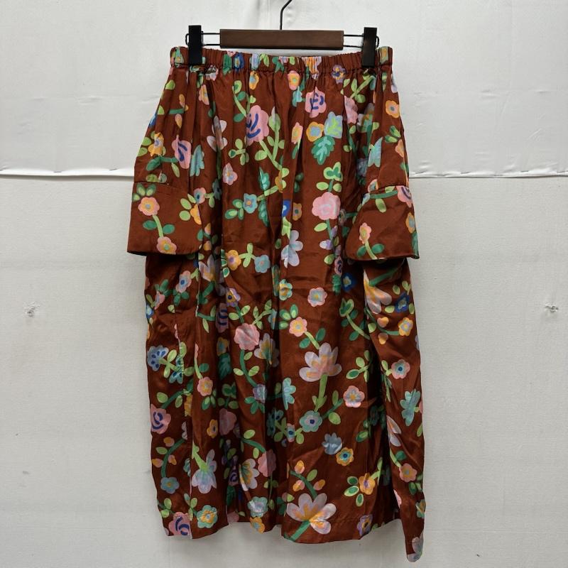 コムデギャルソン COMME des GARCONS スカート ロングスカート 90s 花柄 レーヨン カーゴ ポケット ロング スカート KX-612040 橙 / オレンジ / orange レディース USED 古着 中古 50169941