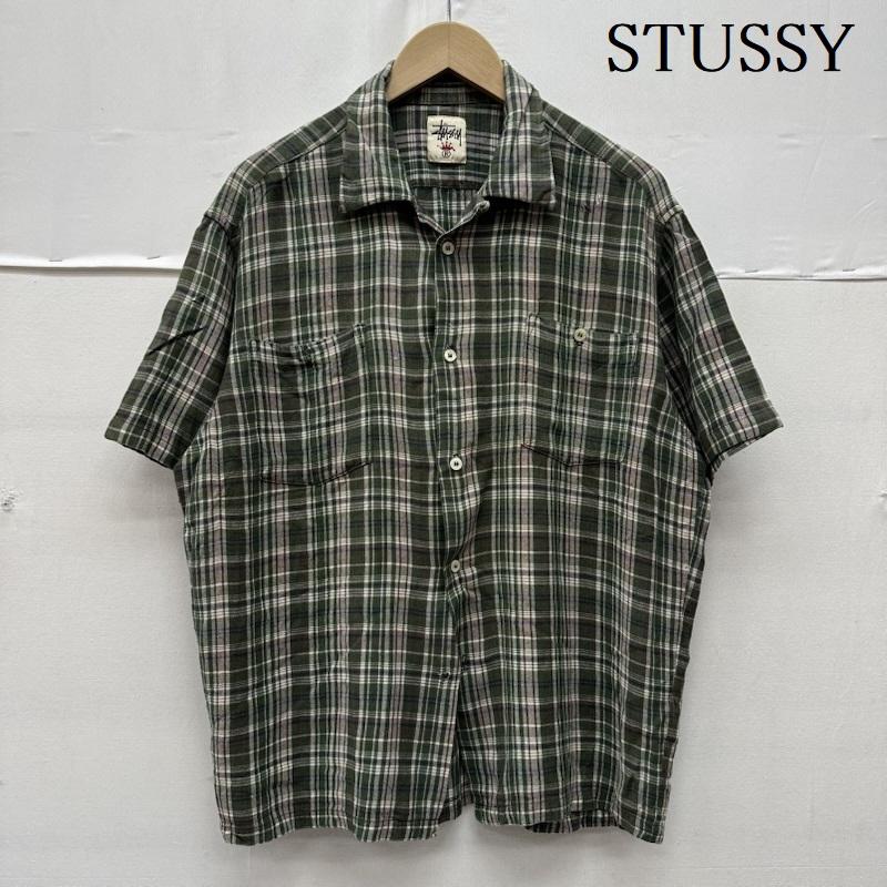 ステューシー STUSSY シャツ、ブラウス 半袖 90s USA製 白タグ OLD STUSSY 半袖 チェック シャツ - 緑 / グリーン / green メンズ USED 古着 中古 50169946