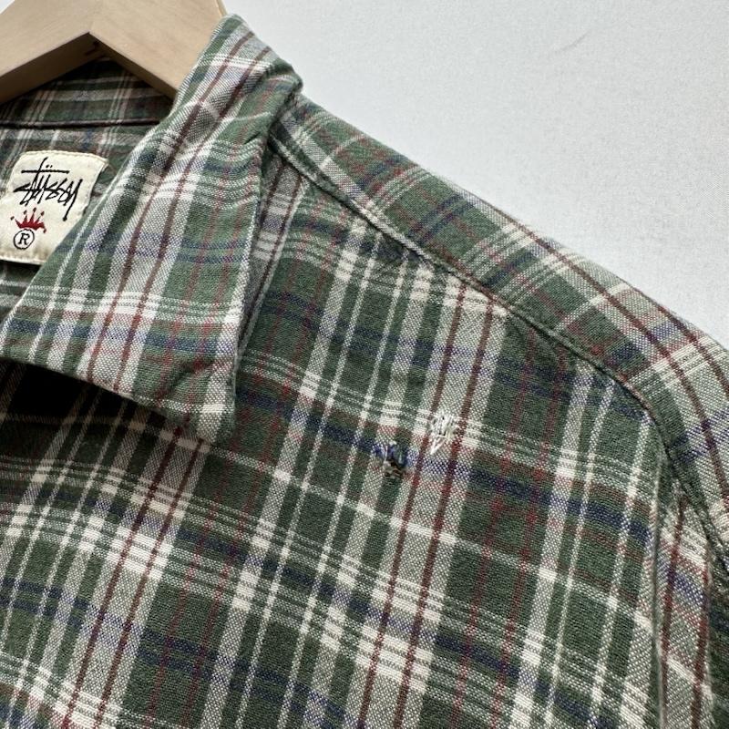 ステューシー STUSSY シャツ、ブラウス 半袖 90s USA製 白タグ OLD STUSSY 半袖 チェック シャツ - 緑 / グリーン / green メンズ USED 古着 中古 50169946