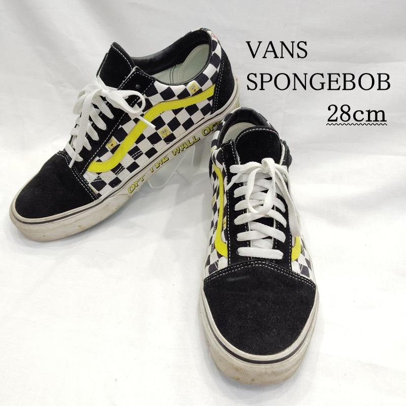 バンズ VANS スニーカー スニーカー SPONGEBOB OLD SKOOL OFF THE WALL オールドスクール スポンジボブ 28.0cm 白 / ホワイト / white X 黒 / ブラック / black メンズ USED 古着 中古 50169953
