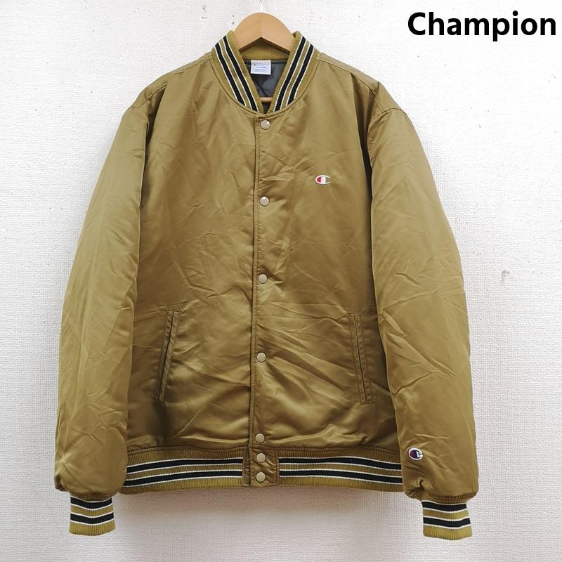チャンピオン Champion ジャケット、上着 ジャンパー、ブルゾン ロゴ 刺繡 ナイロン スタジアム ジャケット スタジャン C8-Q620 XL マスタード / マスタード / メンズ USED 古着 中古 50169956