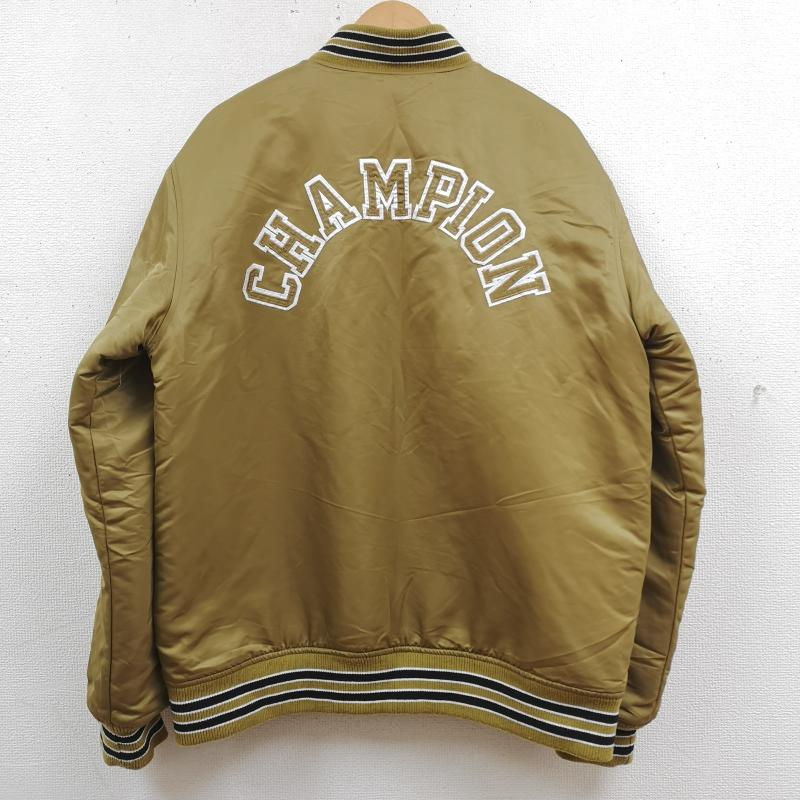 チャンピオン Champion ジャケット、上着 ジャンパー、ブルゾン ロゴ 刺繡 ナイロン スタジアム ジャケット スタジャン C8-Q620 XL マスタード / マスタード / メンズ USED 古着 中古 50169956