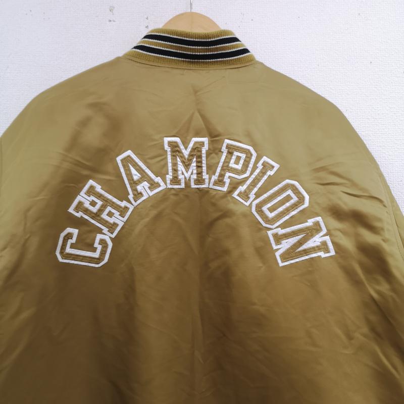チャンピオン Champion ジャケット、上着 ジャンパー、ブルゾン ロゴ 刺繡 ナイロン スタジアム ジャケット スタジャン C8-Q620 XL マスタード / マスタード / メンズ USED 古着 中古 50169956