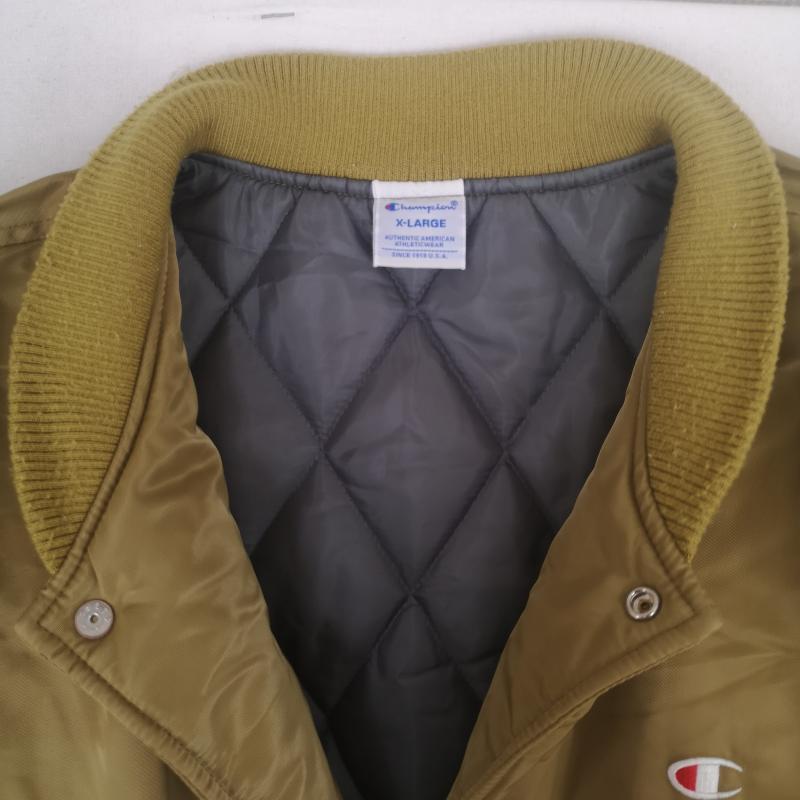 チャンピオン Champion ジャケット、上着 ジャンパー、ブルゾン ロゴ 刺繡 ナイロン スタジアム ジャケット スタジャン C8-Q620 XL マスタード / マスタード / メンズ USED 古着 中古 50169956