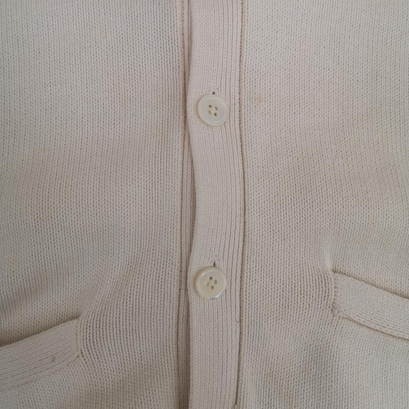 ポロバイラルフローレン Polo by RALPH LAUREN カーディガン 長袖 ワンポイント ポニー ロゴ 刺繍 コットン ニット カーディガン M 白 / ホワイト / white X ベージュ / ベージュ / beige メンズ USED 古着 中古 50169958