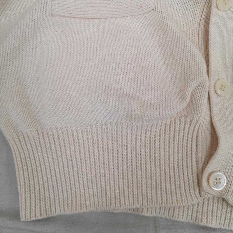 ポロバイラルフローレン Polo by RALPH LAUREN カーディガン 長袖 ワンポイント ポニー ロゴ 刺繍 コットン ニット カーディガン M 白 / ホワイト / white X ベージュ / ベージュ / beige メンズ USED 古着 中古 50169958