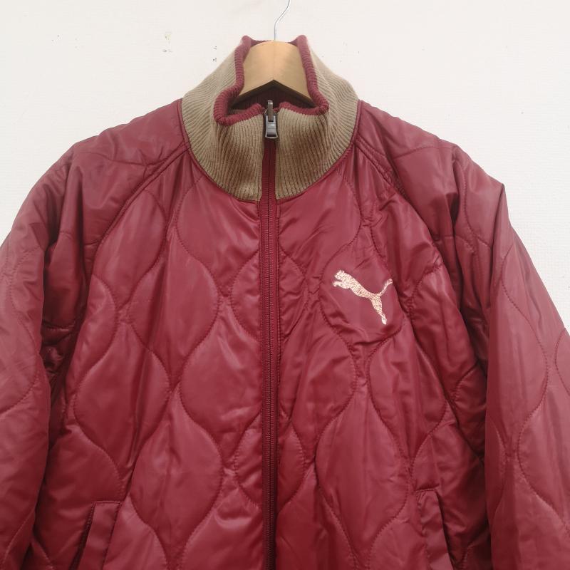 プーマ PUMA ジャケット、上着 ジャンパー、ブルゾン リバーシブル 2WAY キルティング コーデュロイ ジャケット P47034 M 茶 / ブラウン / brown X えんじ / ワインレッド / dark red メンズ USED 古着 中古 50169959