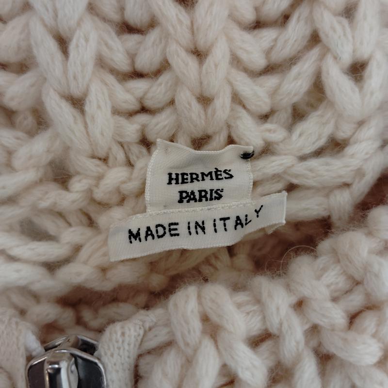 エルメス HERMES カーディガン 長袖 カーディガン ジャケット ジップアップ ケーブル ニット カシミヤ100% 38 オフホワイト / オフホワイト / レディース USED 古着 中古 50169967