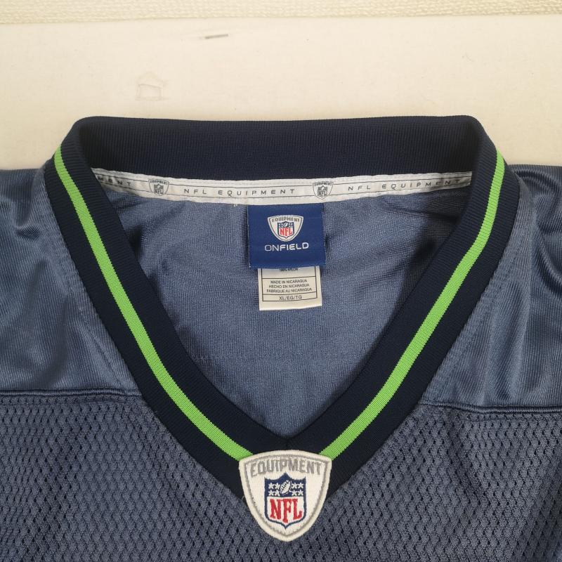 リーボック Reebok カットソー 半袖 NFL シアトル シーホークス Seattle Seahawks アメリカン フットボール ゲーム シャツ ユニフォーム XL 水色 / ライトブルー / X 紺 / ネイビー / navy メンズ USED 古着 中古 50169968