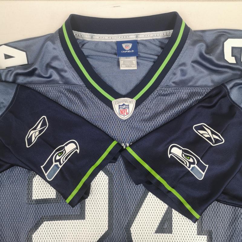 リーボック Reebok カットソー 半袖 NFL シアトル シーホークス Seattle Seahawks アメリカン フットボール ゲーム シャツ ユニフォーム XL 水色 / ライトブルー / X 紺 / ネイビー / navy メンズ USED 古着 中古 50169968