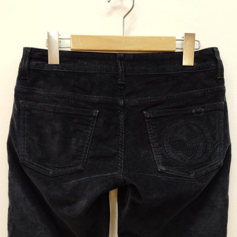 グッチ GUCCI パンツ スラックス コーデュロイ パンツ GUCCI インターロッキング GG ロゴ 刺繍 38 紺 / ネイビー / navy レディース USED 古着 中古 50169974