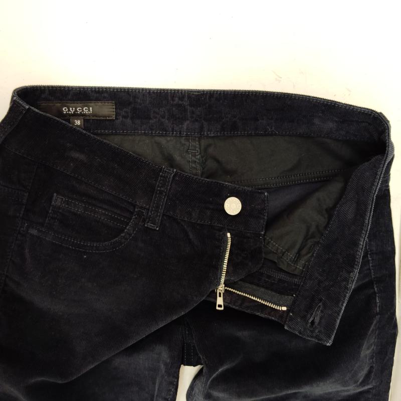グッチ GUCCI パンツ スラックス コーデュロイ パンツ GUCCI インターロッキング GG ロゴ 刺繍 38 紺 / ネイビー / navy レディース USED 古着 中古 50169974