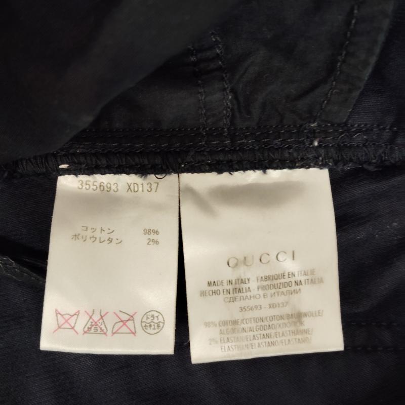 グッチ GUCCI パンツ スラックス コーデュロイ パンツ GUCCI インターロッキング GG ロゴ 刺繍 38 紺 / ネイビー / navy レディース USED 古着 中古 50169974