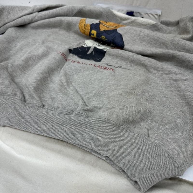 ポロラルフローレン POLO RALPH LAUREN トレーナー 半袖 90s ポロベア プリント スウェット M 灰 / グレー / gray メンズ USED 古着 中古 50169984