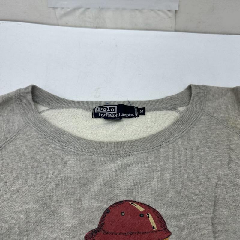 ポロラルフローレン POLO RALPH LAUREN トレーナー 半袖 90s ポロベア プリント スウェット M 灰 / グレー / gray メンズ USED 古着 中古 50169984