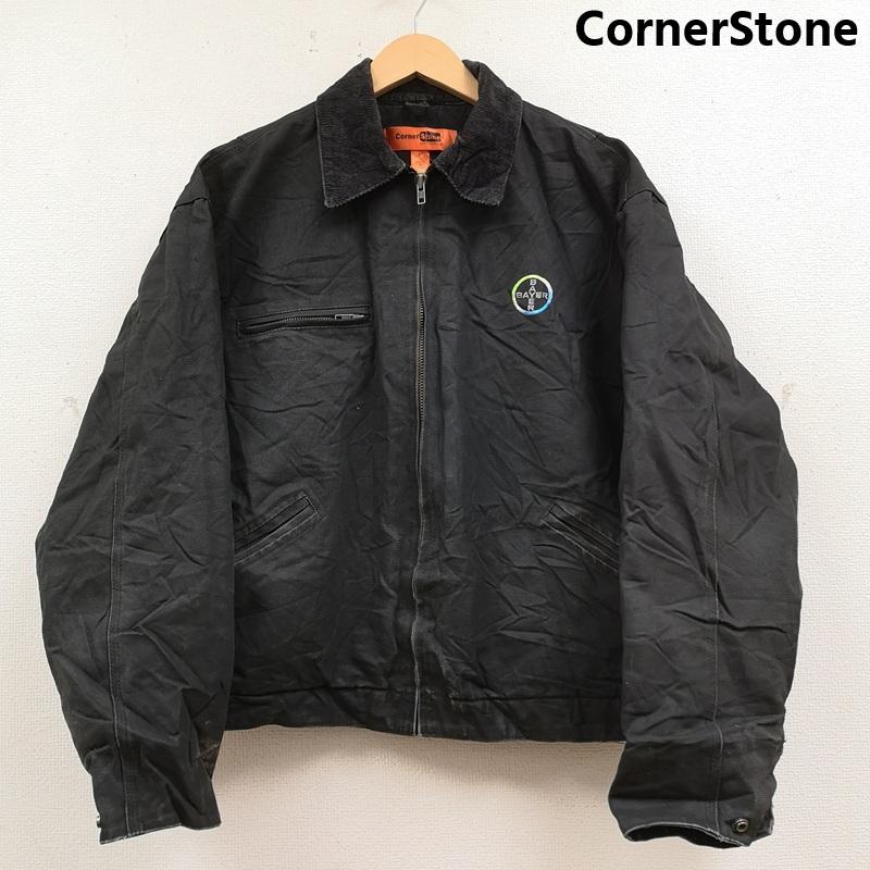 古着 USED ジャケット、上着 ジャンパー、ブルゾン CornerStone コーナーストーン バイエル Bayer社 企業 襟コーデュロイ ダック ワーク ジャケット L 黒 / ブラック / black メンズ USED 古着 中古 50169986