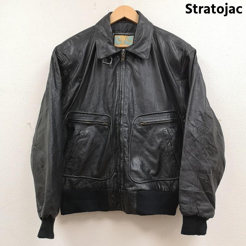 古着 USED ジャケット、上着 レザージャケット Stratojac ストラトジャック A-2型 リアル レザー フライト ジャケット M 黒 / ブラック / black メンズ USED 古着 中古 50169998