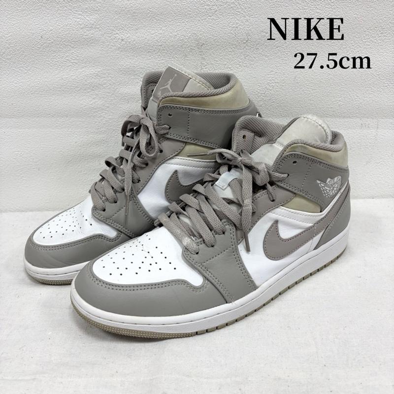 ナイキ NIKE スニーカー スニーカー AIR JORDAN 1 MID エアジョーダン カレッジグレー 554724-082 バスケット ロゴ スニーカー 27.5cm ロゴ、文字 白 / ホワイト / white X 灰 / グレー / gray メンズ USED 古着 中古 50169999