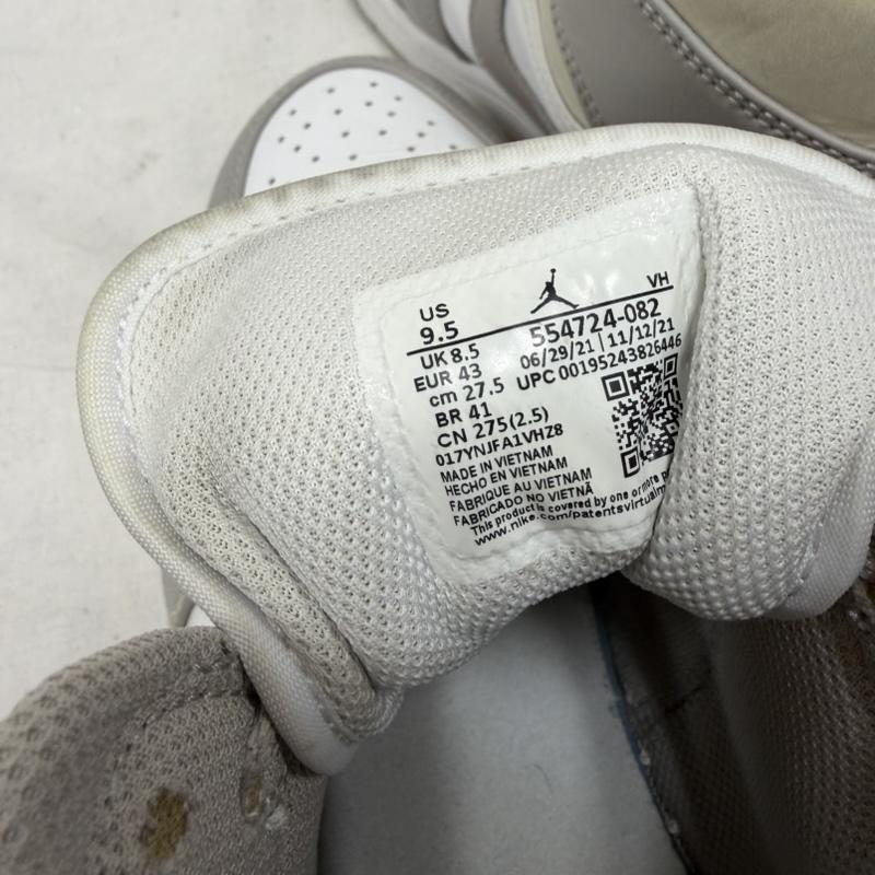 ナイキ NIKE スニーカー スニーカー AIR JORDAN 1 MID エアジョーダン カレッジグレー 554724-082 バスケット ロゴ スニーカー 27.5cm ロゴ、文字 白 / ホワイト / white X 灰 / グレー / gray メンズ USED 古着 中古 50169999