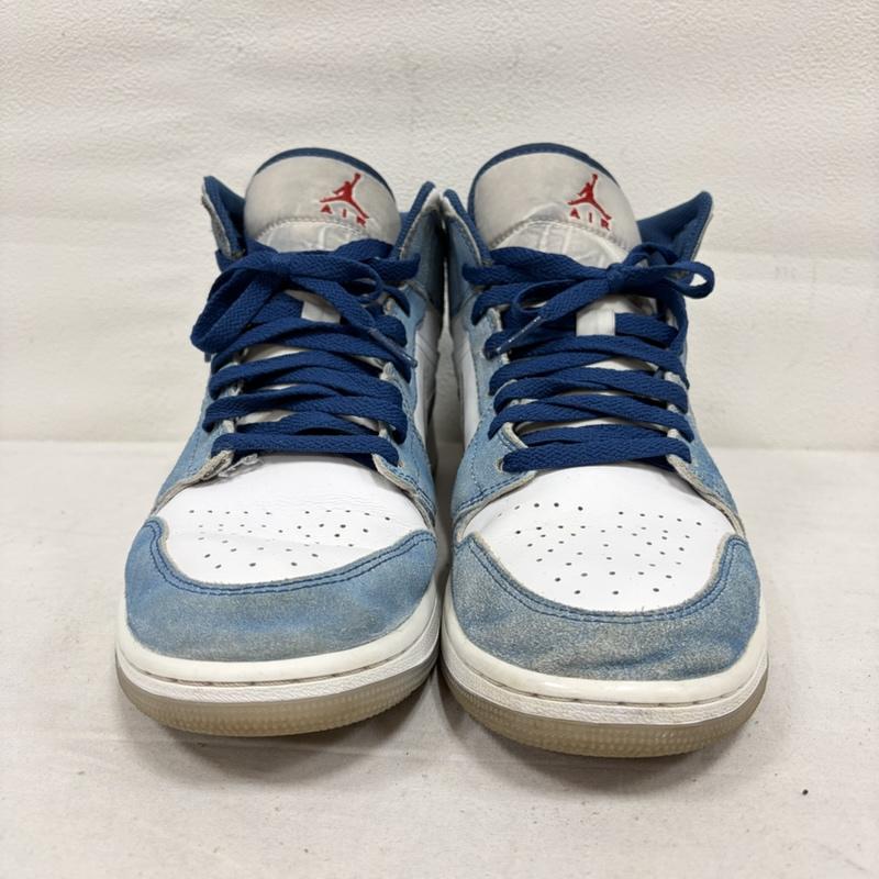 ナイキ NIKE スニーカー スニーカー Air Jordan1 Mid Hyper Royal エアジョーダン ハイパーロイヤル ロゴ スニーカー DN3706-401 27.5cm ロゴ、文字 白 / ホワイト / white X 水色 / ライトブルー / メンズ USED 古着 中古 50170002