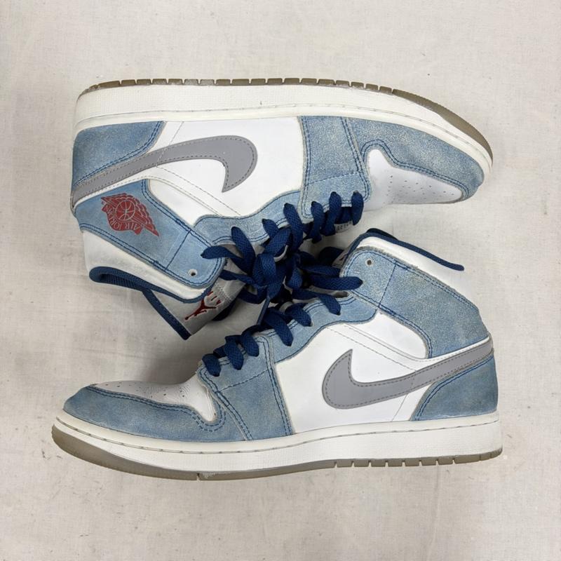 ナイキ NIKE スニーカー スニーカー Air Jordan1 Mid Hyper Royal エアジョーダン ハイパーロイヤル ロゴ スニーカー DN3706-401 27.5cm ロゴ、文字 白 / ホワイト / white X 水色 / ライトブルー / メンズ USED 古着 中古 50170002