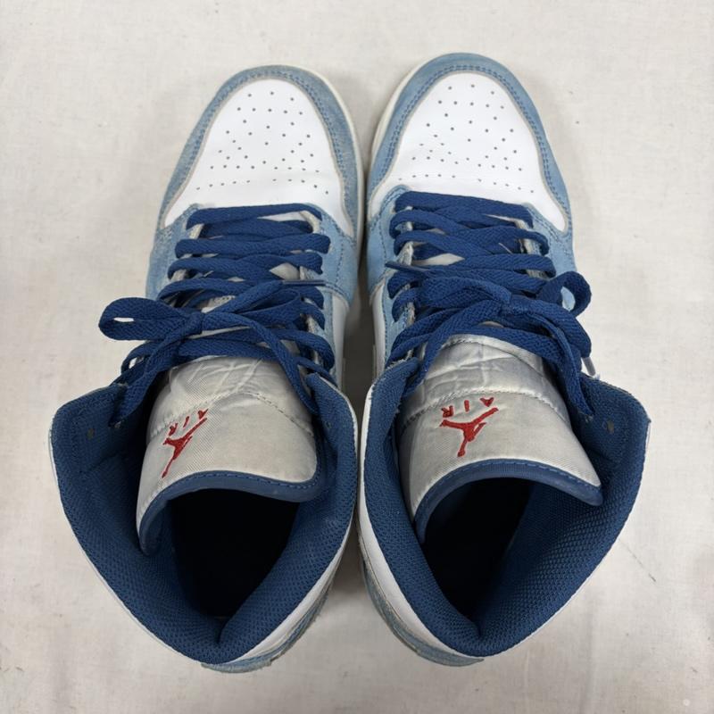 ナイキ NIKE スニーカー スニーカー Air Jordan1 Mid Hyper Royal エアジョーダン ハイパーロイヤル ロゴ スニーカー DN3706-401 27.5cm ロゴ、文字 白 / ホワイト / white X 水色 / ライトブルー / メンズ USED 古着 中古 50170002