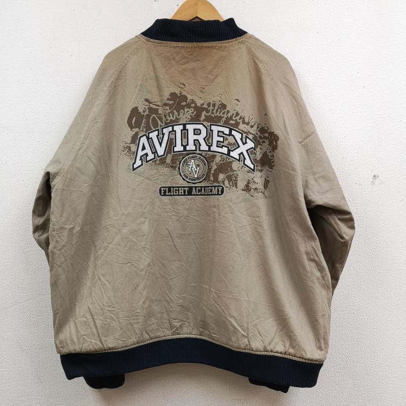アヴィレックス AVIREX ジャケット、上着 ジャンパー、ブルゾン リバーシブル 2WAY ウール バーシティ ジャケット スタジャン XL 紺 / ネイビー / navy X ベージュ / ベージュ / beige メンズ USED 古着 中古 50170003