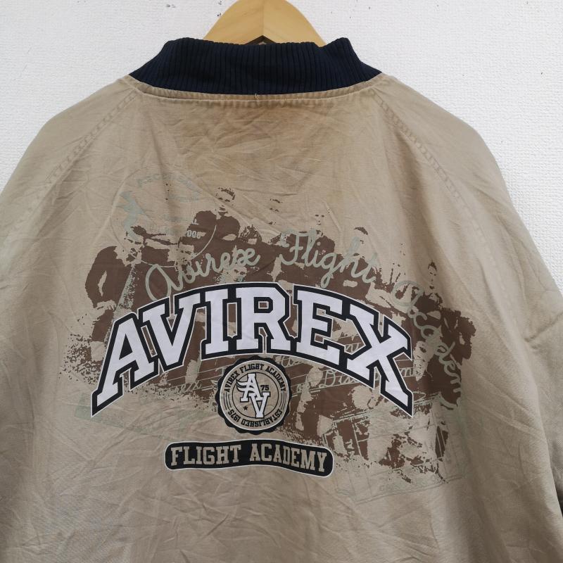 アヴィレックス AVIREX ジャケット、上着 ジャンパー、ブルゾン リバーシブル 2WAY ウール バーシティ ジャケット スタジャン XL 紺 / ネイビー / navy X ベージュ / ベージュ / beige メンズ USED 古着 中古 50170003