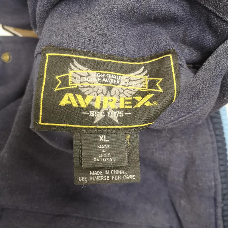 アヴィレックス AVIREX ジャケット、上着 ジャンパー、ブルゾン リバーシブル 2WAY ウール バーシティ ジャケット スタジャン XL 紺 / ネイビー / navy X ベージュ / ベージュ / beige メンズ USED 古着 中古 50170003