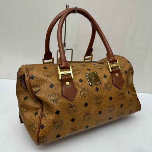 エムシーエム MCM ボストンバッグ ボストンバッグ ヴィセトス柄 レザー ミニ ボストン バッグ 9070M 茶 / ブラウン / brown レディース USED 古着 中古 50170005